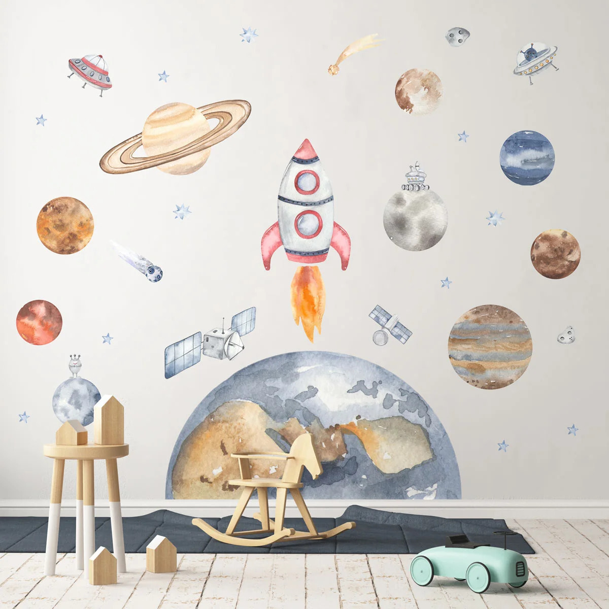 Sticker mural - Ambiance Sticker - PLANÈTE TERRE DANS L'ESPACE - 80x120cm