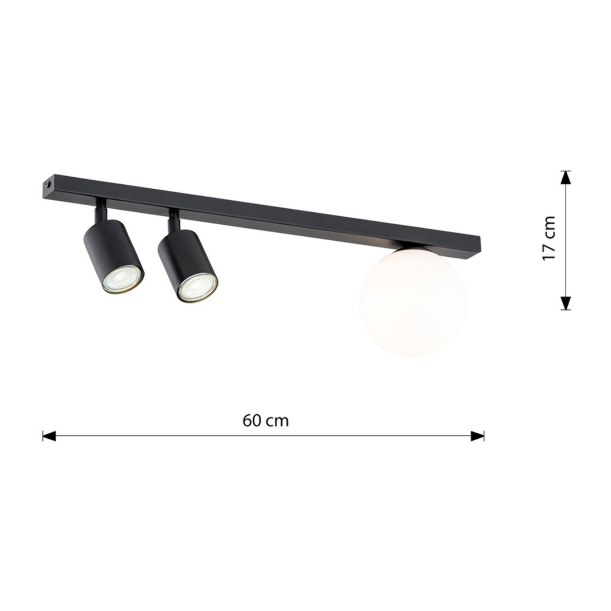 Lampada a sospensione Baster in acciaio nero opaco e vetro