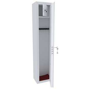 Armadio Portafucili Armi Blindato Fuciliera In Acciaio Con Tesoretto Con Serratura E Chiave A Doppia Mappa Bianco Opaco 148 x 34 x 28 Cm 5 Posti