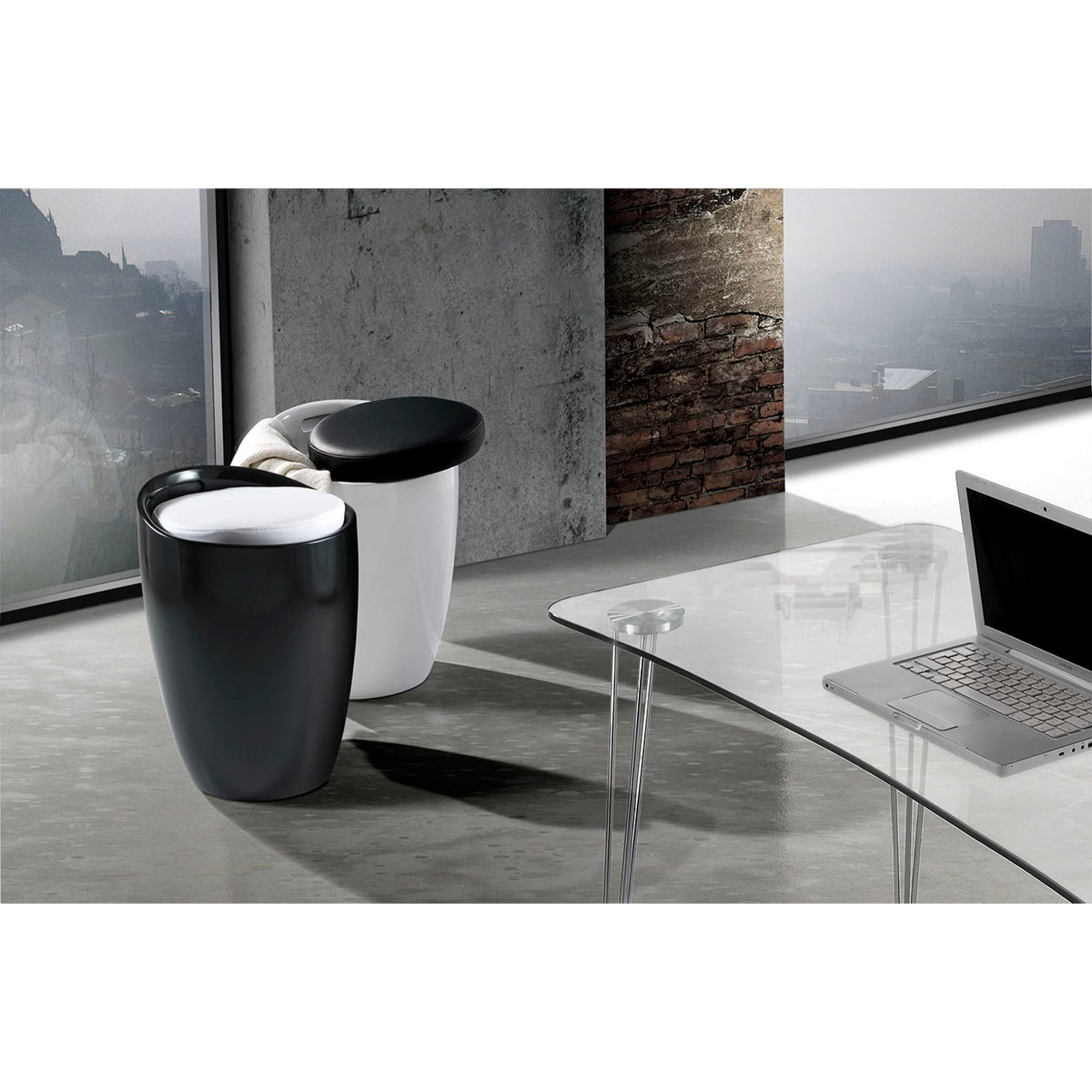 Oresteluchetta pouf/contenitore MONO WHITE Bianco