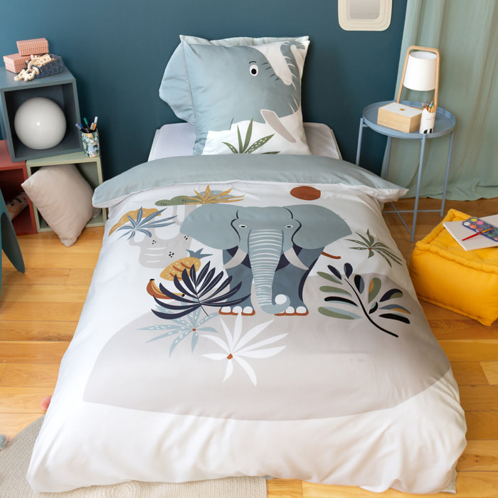 Parure de lit enfant imprimé 100% microfibre - eleph