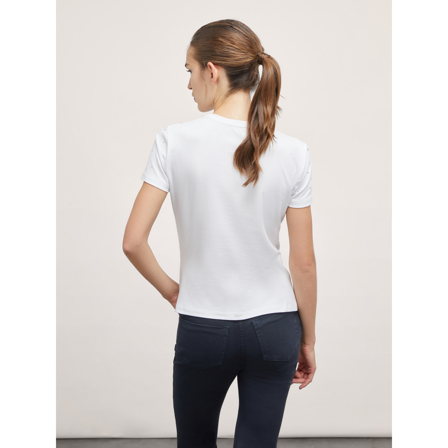 Motivi - camiseta llena de strass - Blanco