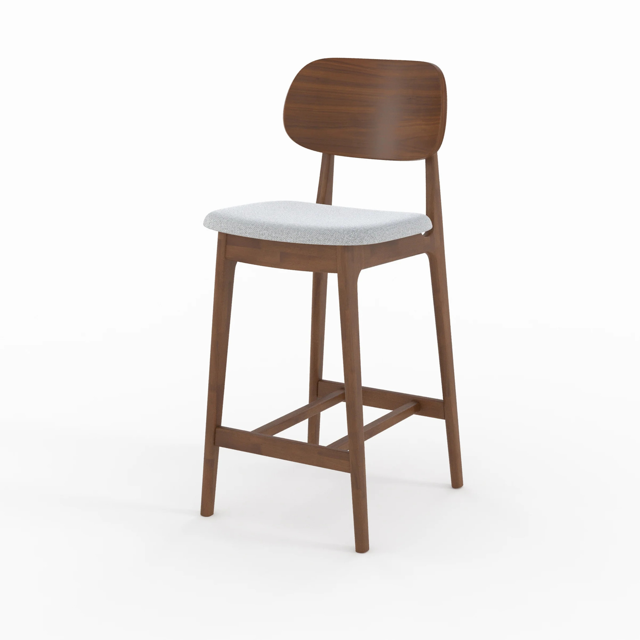 Lot de 2 chaises pour îlot central 66 cm en bois et tissu gris - Charlize