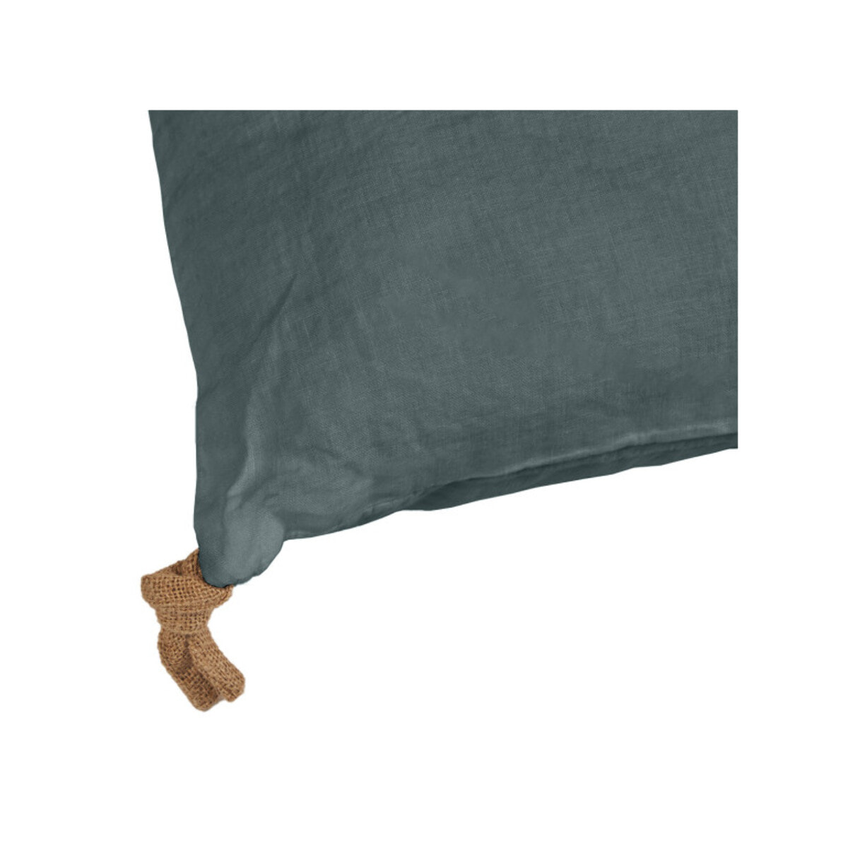 Coussin 40 x 60 cm en lin lavé avec 4 nouettes en jute - SOLINE