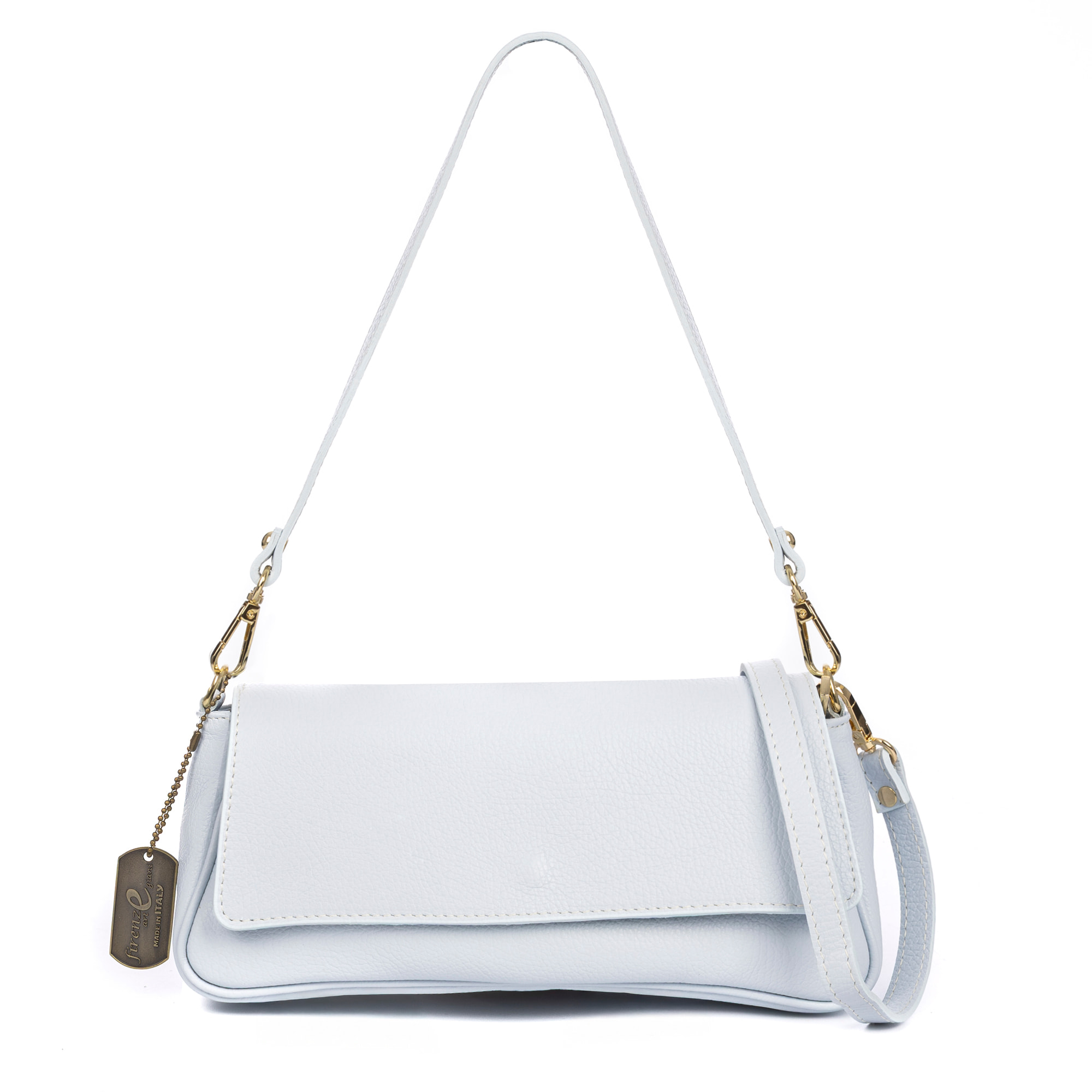 Azzanello bolso baguette bandolera mujer. Piel auténtica Dollaro.