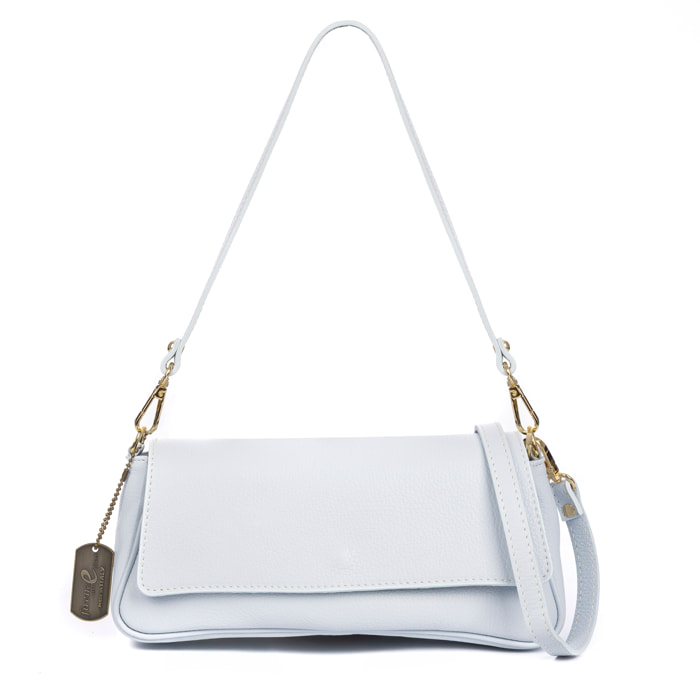 Azzanello bolso baguette bandolera mujer. Piel auténtica Dollaro.