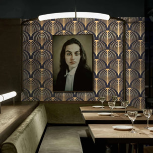Carta da Parati Art Déco Anni '30 Nera e Oro