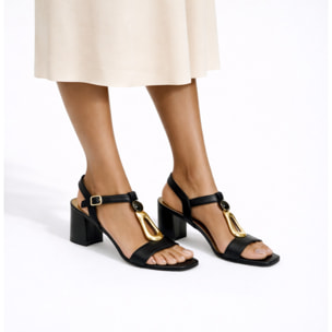 Sandali cinturino regolabile - applicazione - tacco 7,5 cm