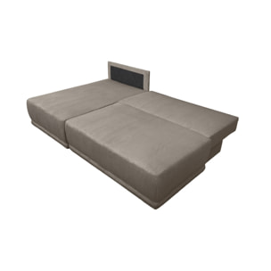 Banquette canapé d'angle gauche convertible 3 places velours côtelé avec coffre NELSON