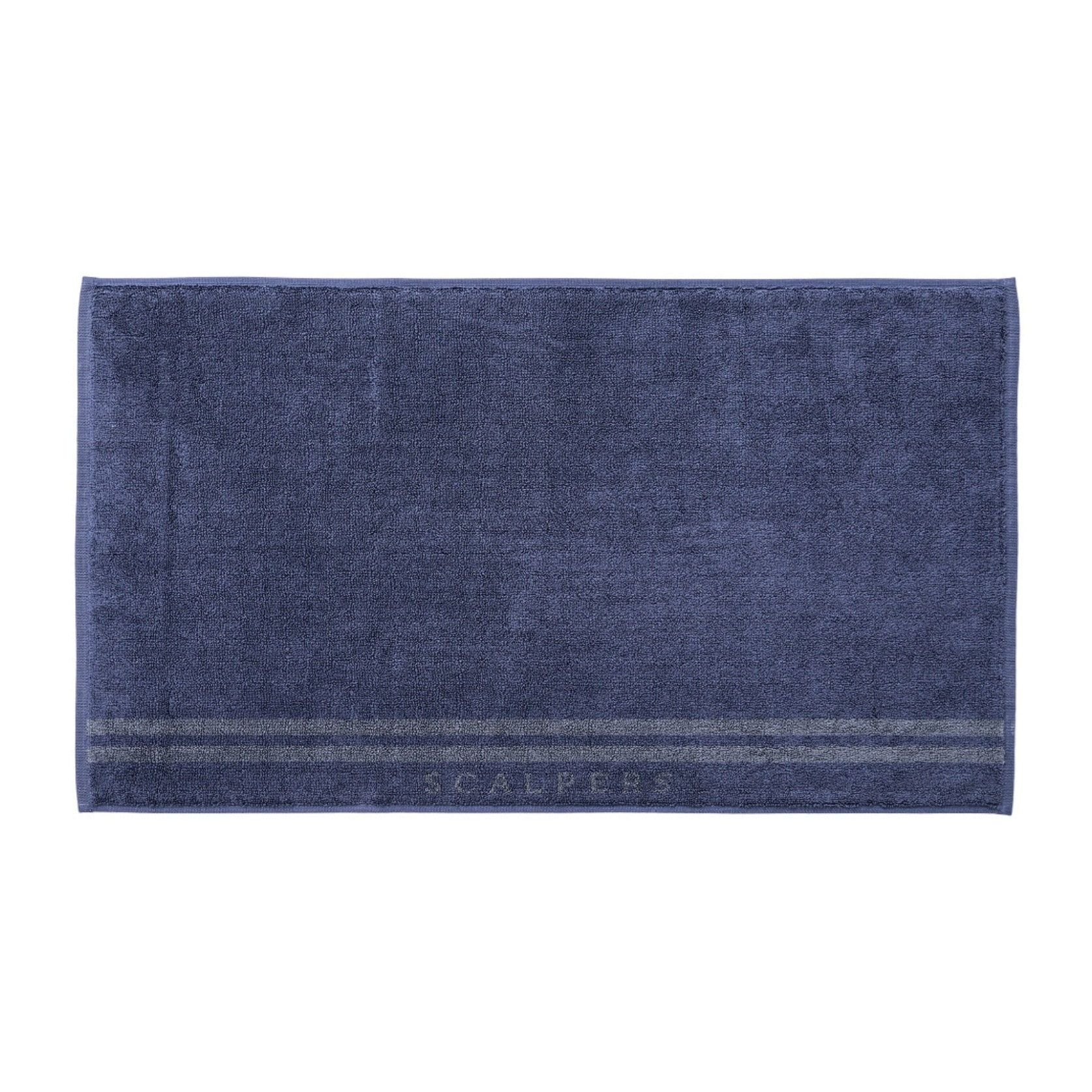 Alfombrilla de baño 50x80cm en algodón azul navy con rayas scalpers home