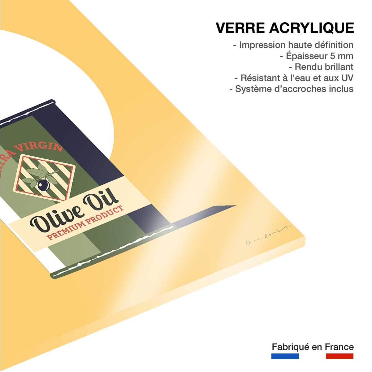 Tableau cuisine Huile d'olive extra Tableau plexiglas