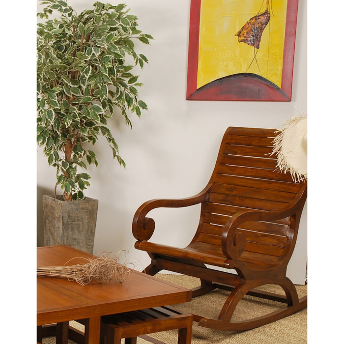 EDEN - Rockingchair marron bois Mindi