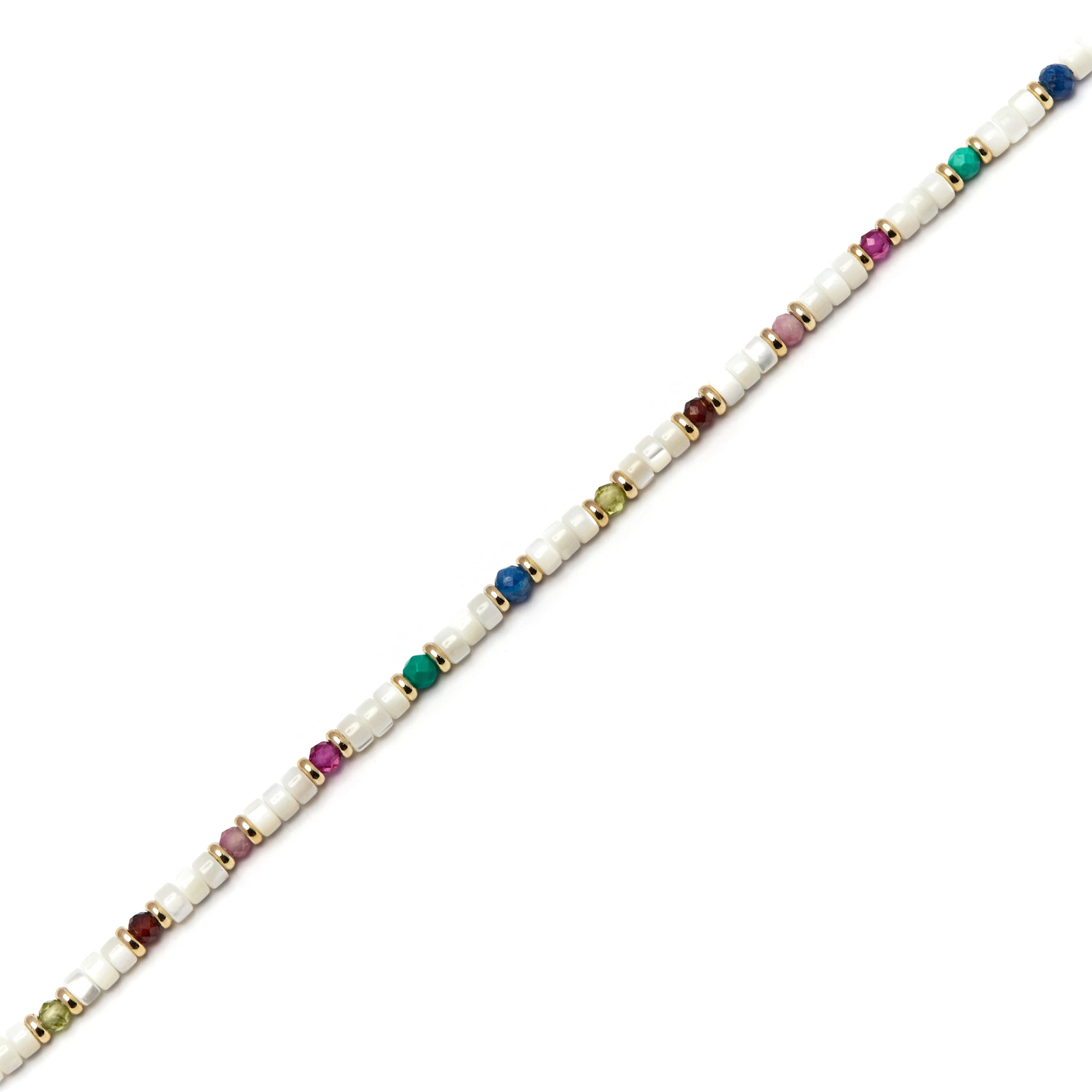 Pulsera con Madreperla Blanca acabado oro 18k