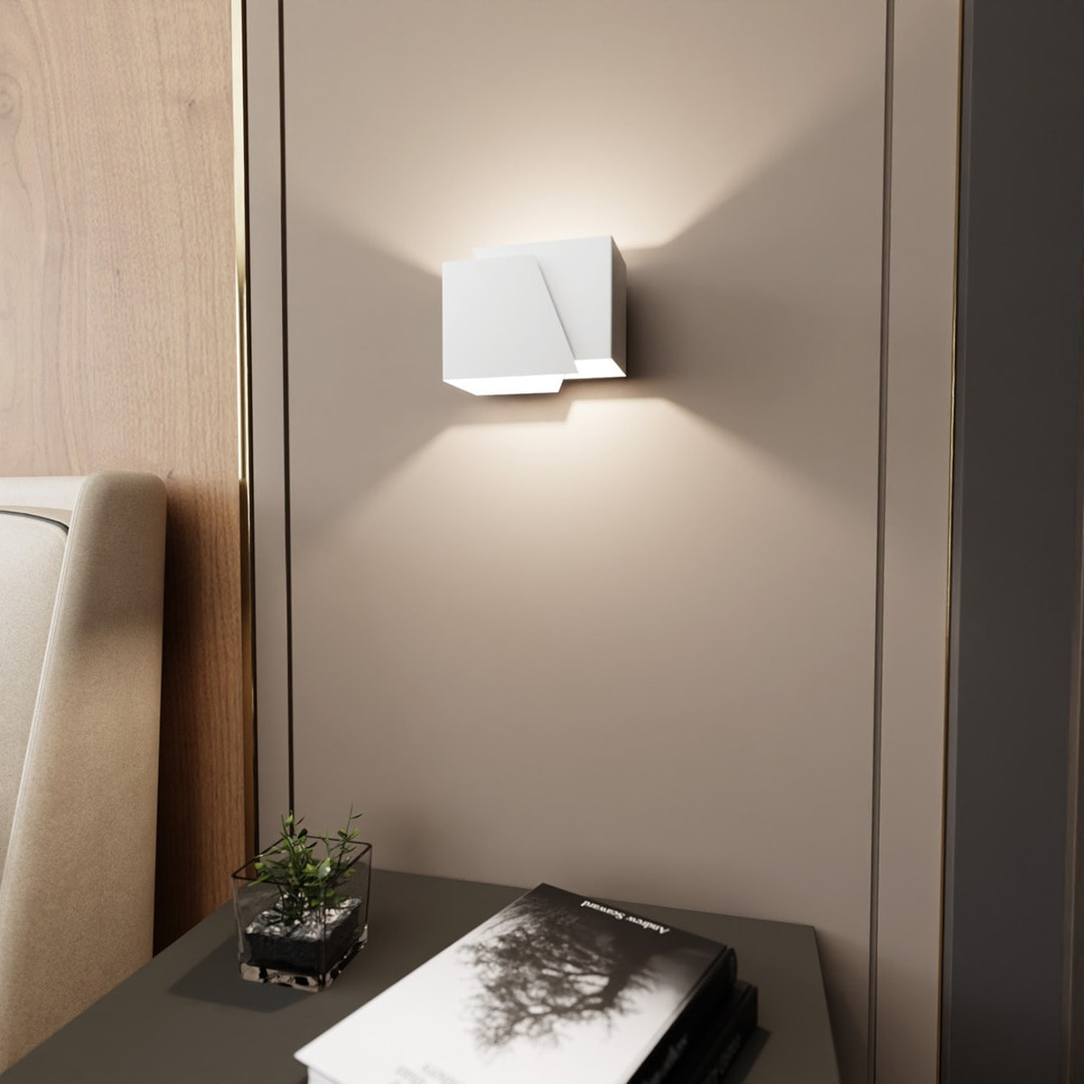 Lampada da parete Frost in acciaio verniciato bianco