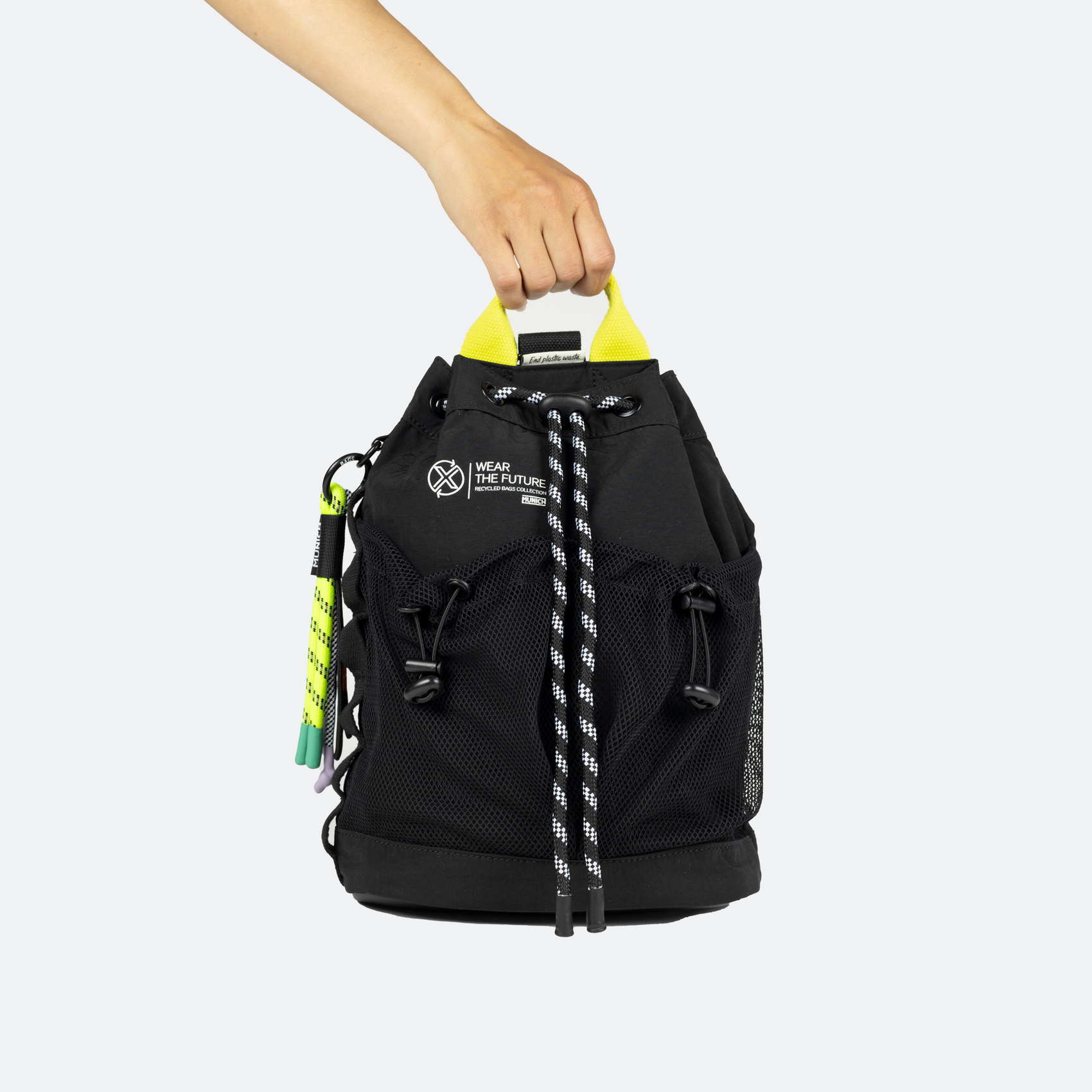 BOLSO DEEP RECYCLED DRAWSTRING BACKPACK C/BLACK