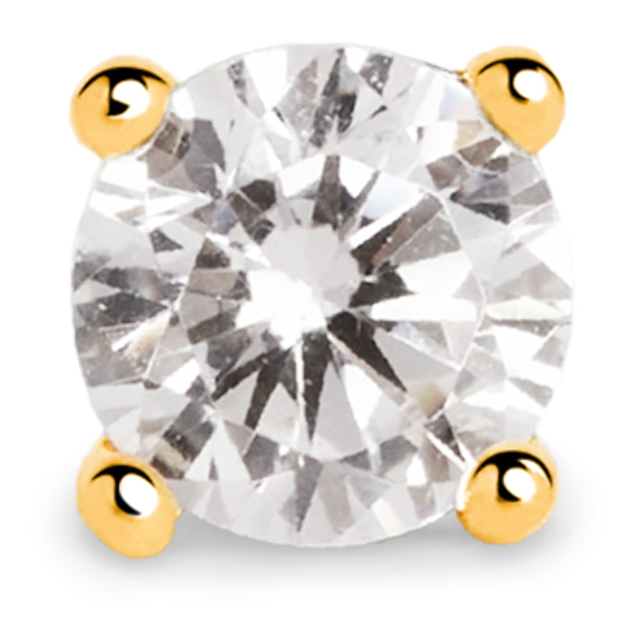 Orecchino Singolo Mini Spark Argento Placcato Oro