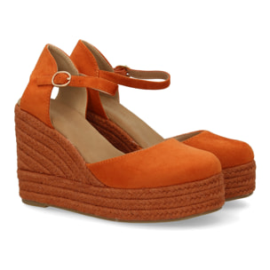 Alpargata cuña mujer talón cerrado y pulsera tobillo