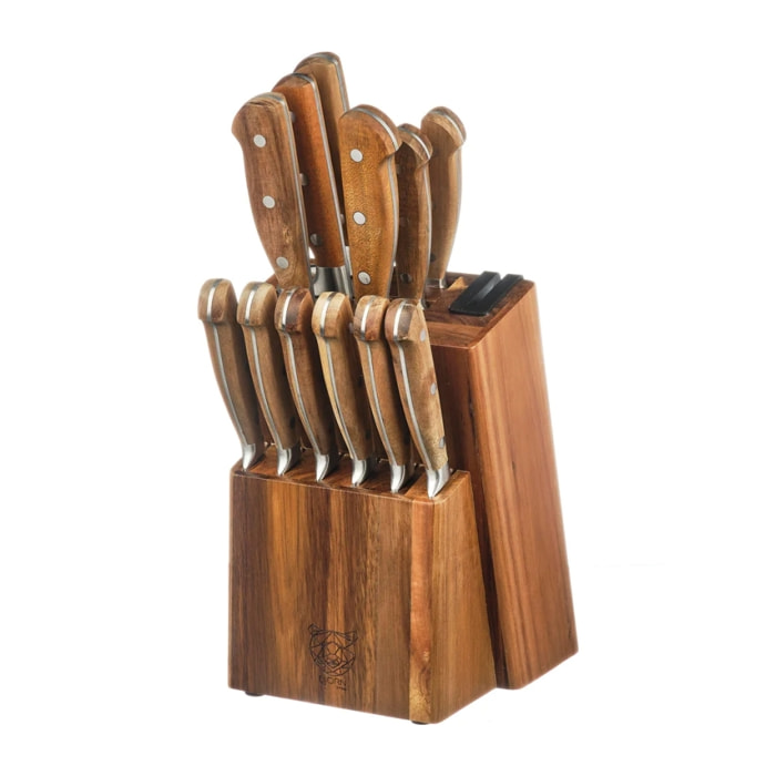 Bloc couteaux de cuisine et couteaux à steak JAKOB LOVIISA - 14 pièces