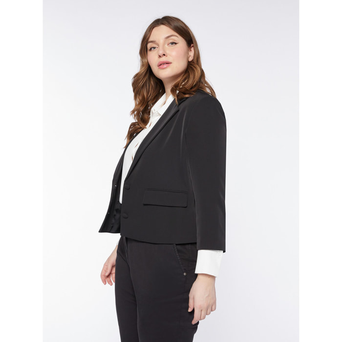 Fiorella Rubino - Blazer de tejido vaporoso - Negro