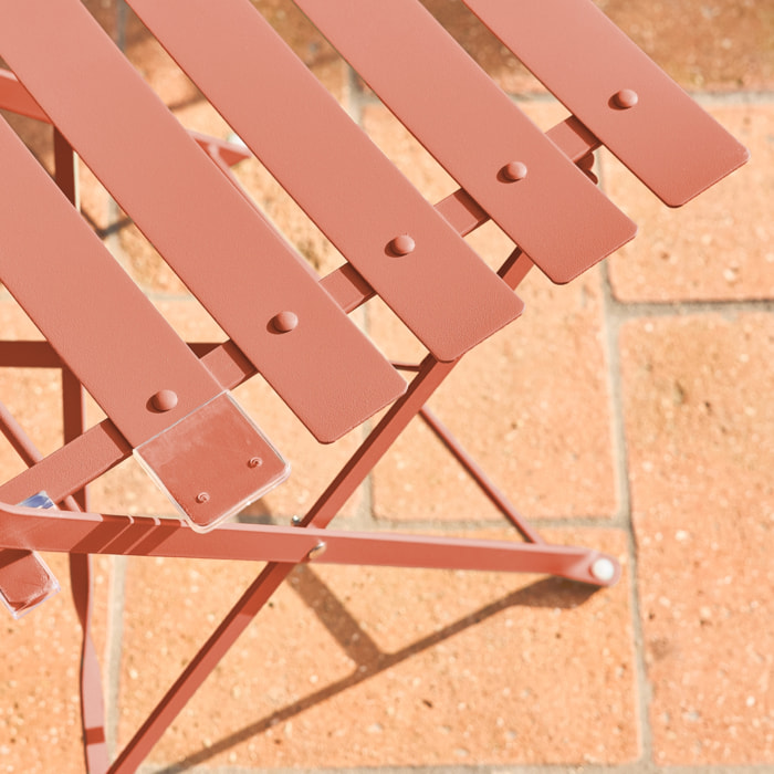 Table de jardin bistrot pliante métal + 2 assises EMILIA