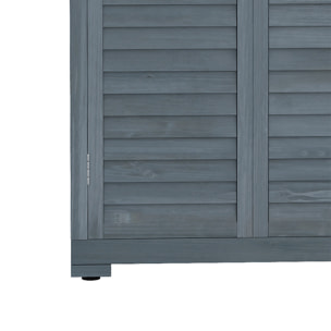 Cobertizo de Madera Caseta de Madera 0,31 m² 87x46,5x160 cm Armario Exterior de Madera con 2 Puertas y 2 Estantes Interior para Patio Terraza Gris