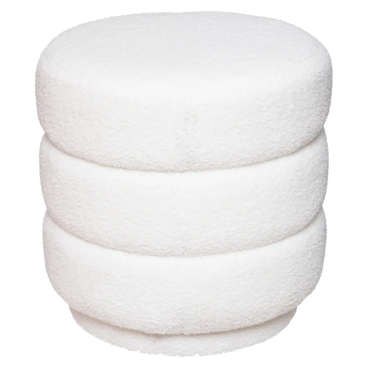 Pouf "Sinan" bouclette blanc