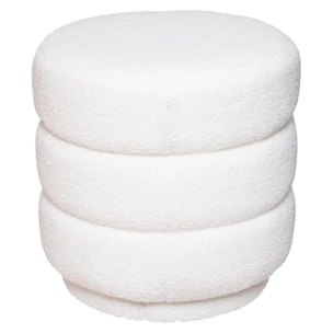 Pouf "Sinan" bouclette blanc