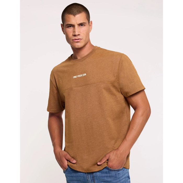Camiseta Manga Corta Jaspeada Marrón - Bondi