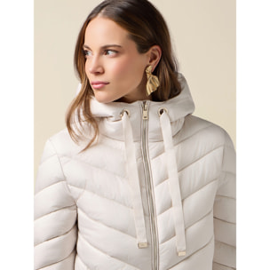 Oltre - Piumino con cappuccio e polsini - Bianco