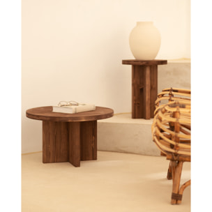 Tabouret en bois massif ton noyer 45x35cm Hauteur: 45 Longueur: 35 Largeur: 35