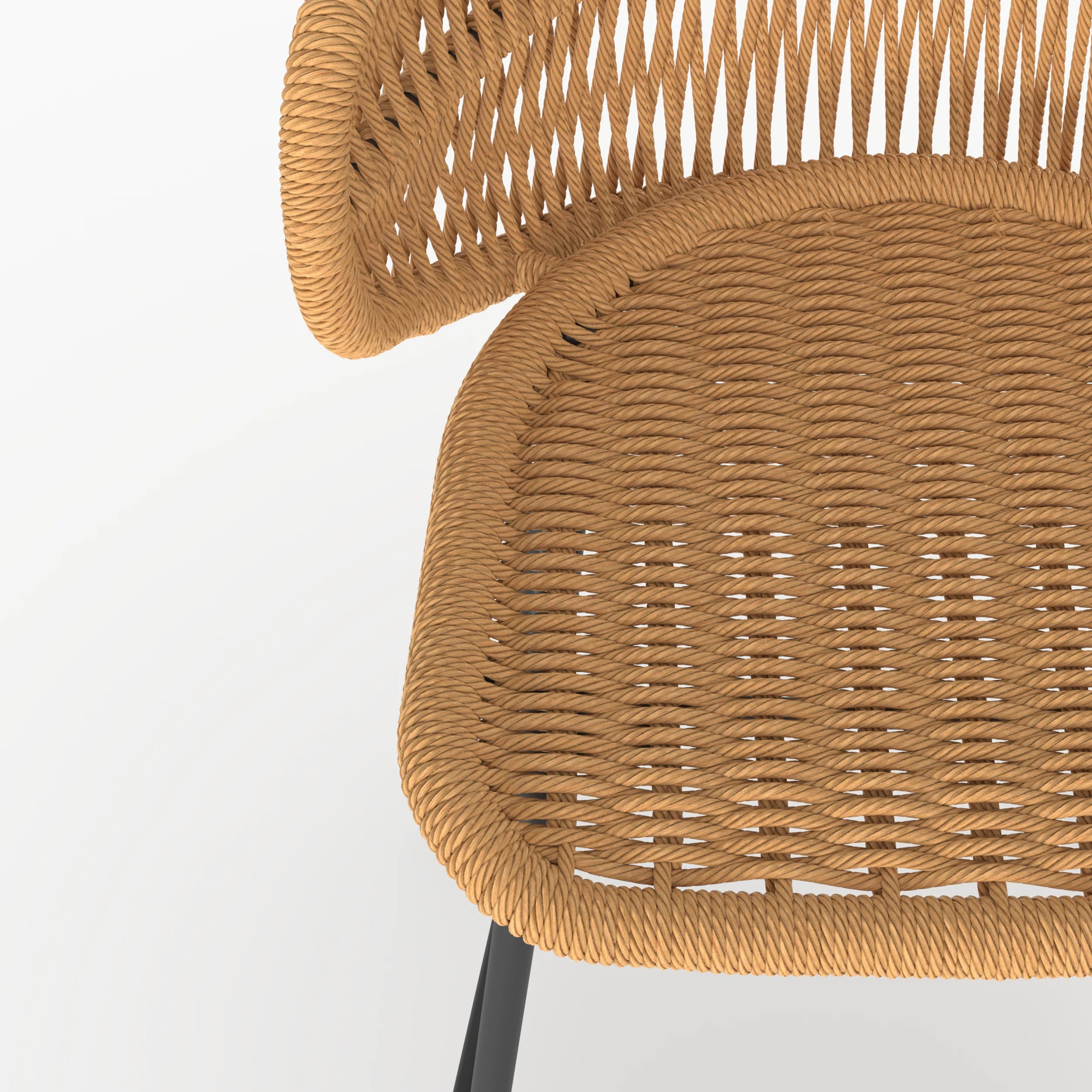 Lot de 2 chaises pour îlot central de jardin 65 cm, rotin synthétique - Lara