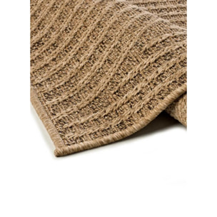 ACRA Alfombra de exterior geométrica efecto yute color natural, varias medidas disponibles.