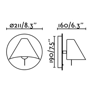 NOON Lampada da parete bianca