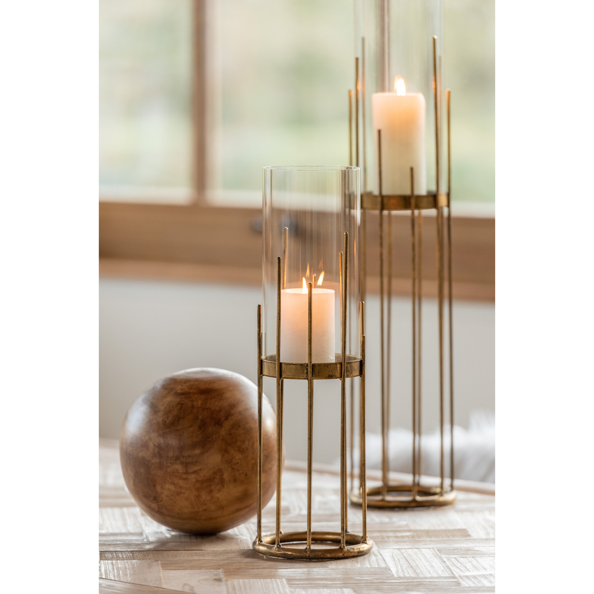 J-Line décoration Balle - bois - brun - medium