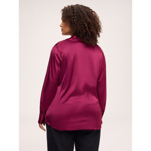 Fiorella Rubino - Camicia in raso di viscosa stretch - Bordeaux