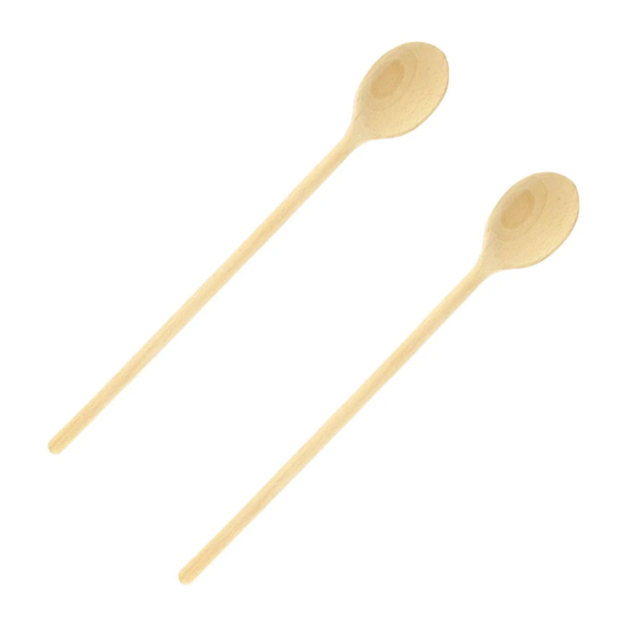 Ensemble de 2 Cuillères de cuisine en bois 40 cm Fackelmann Wood Edition