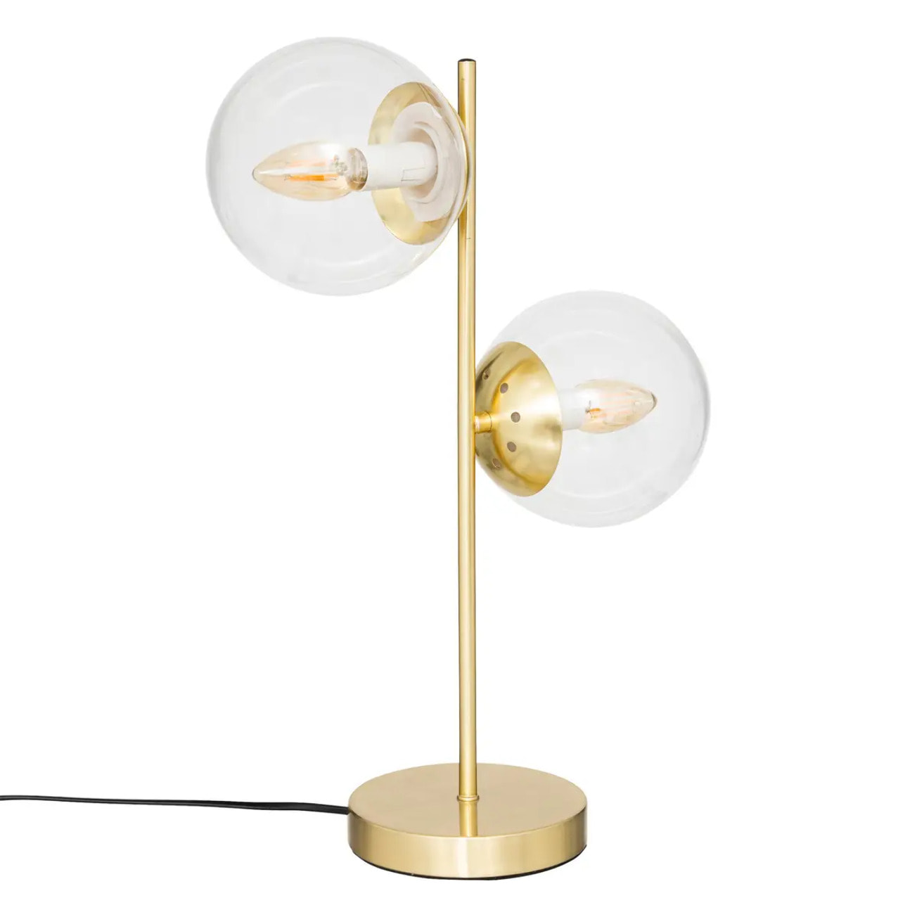 Lampe "Collectionneur" en verre H48cm doré