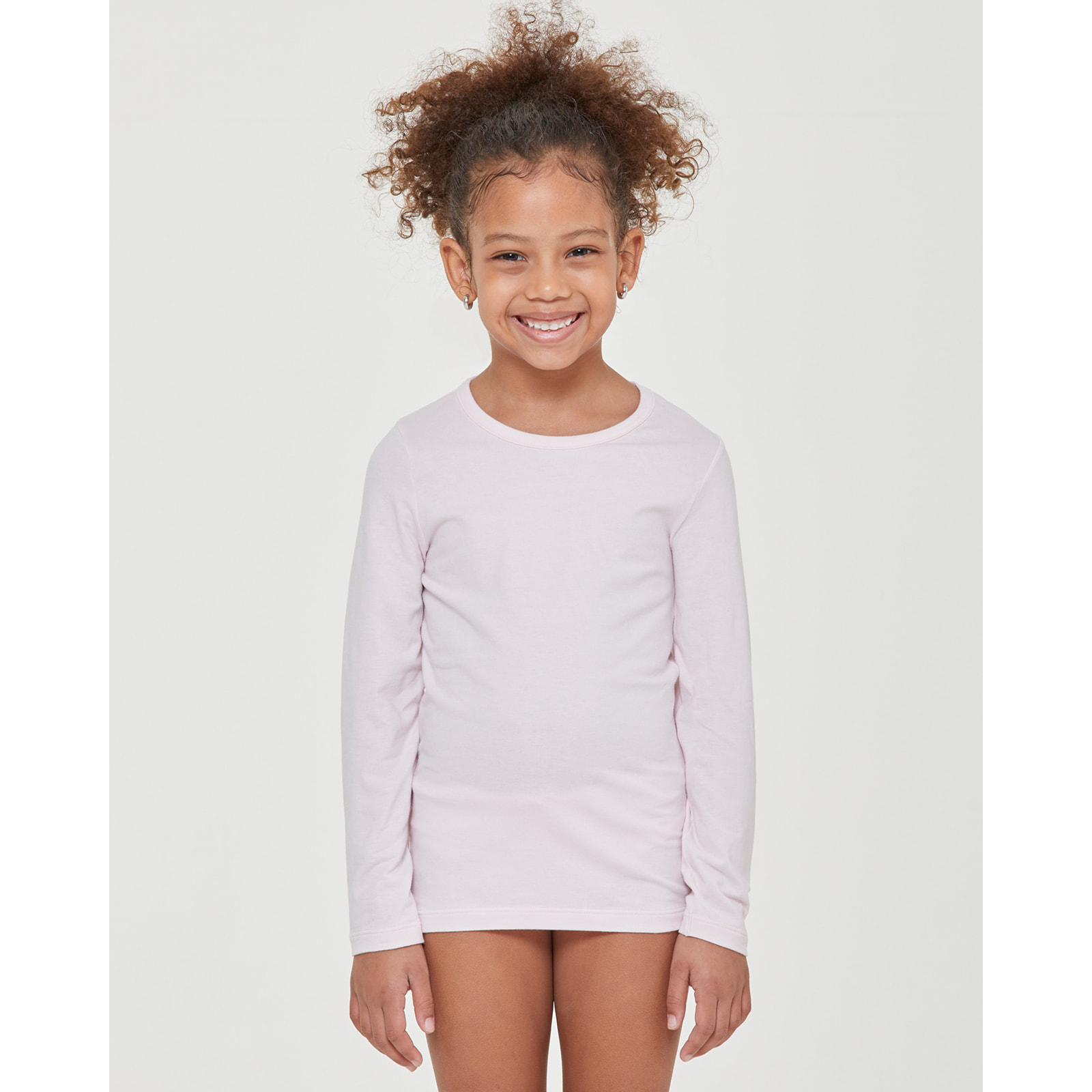 Maglia girocollo a maniche lunghe bimba in caldo cotone  organico