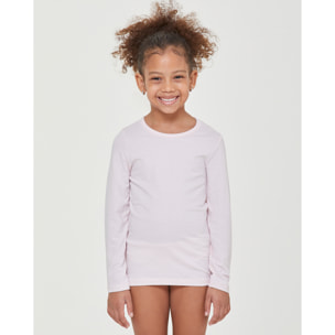 Maglia girocollo a maniche lunghe bimba in caldo cotone  organico