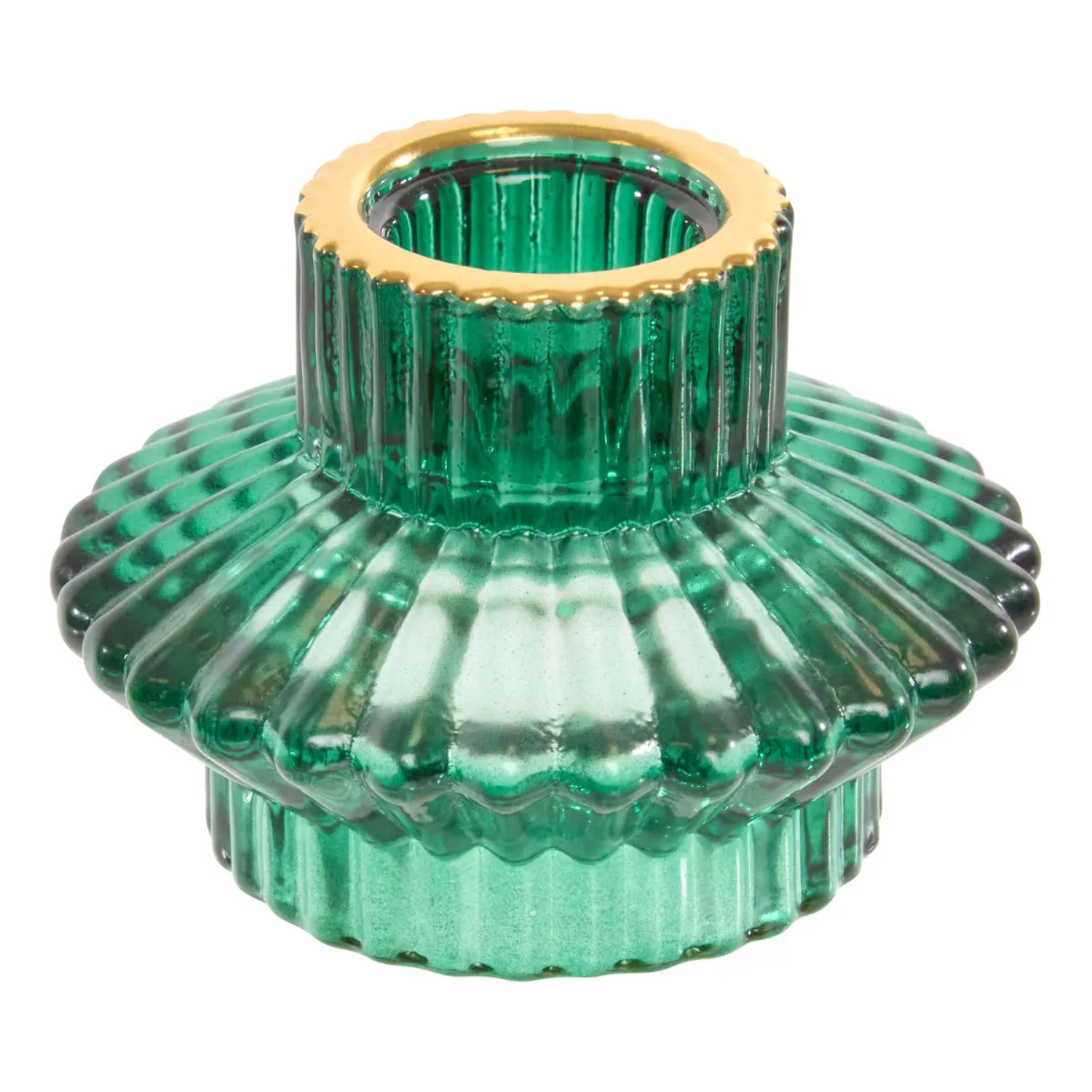 Photophore de Noël en verre réversible rouge et vert