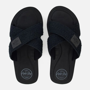 Chancla Pala Rafia y Nailon Negro - Palu