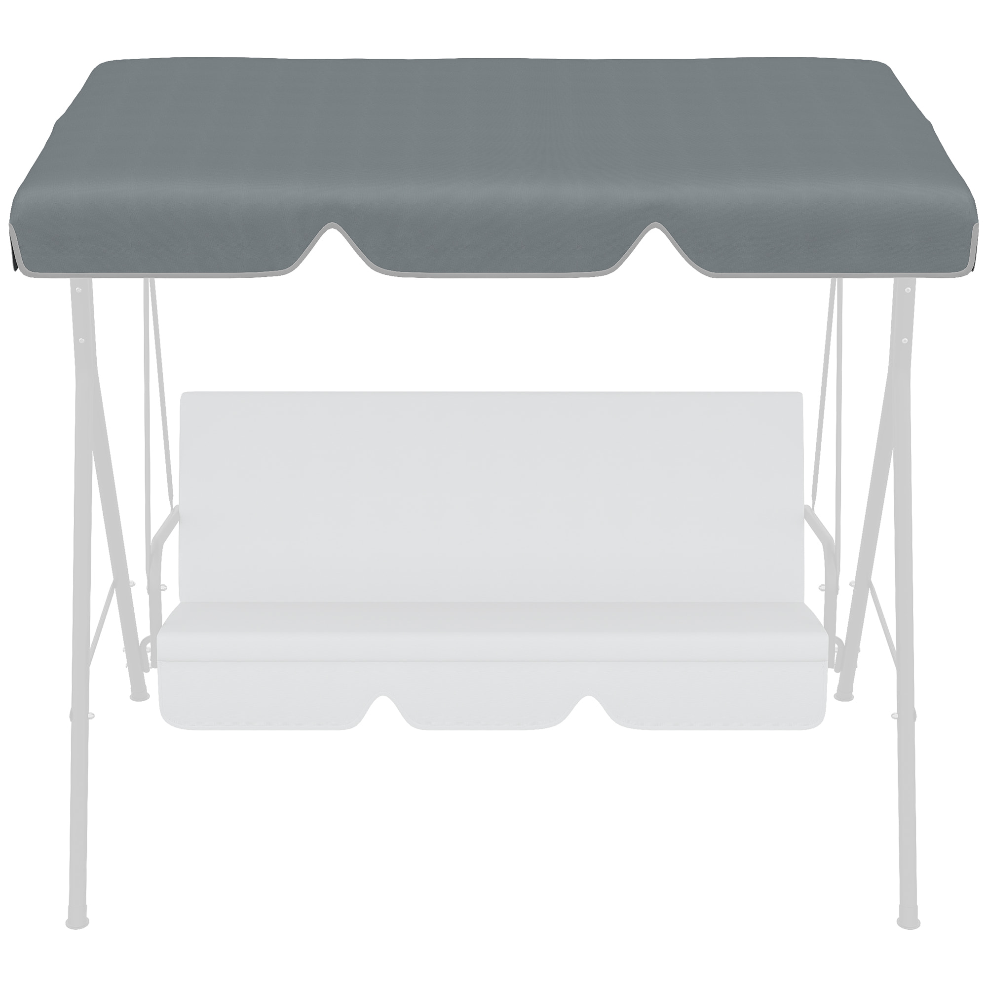 Toldo de Repuesto para Columpio de 2 Plazas Toldo Recambio para Balancín Cubierta de Reemplazo Protección UV50+ para Jardín Terraza Patio 192x144 cm Gris Oscuro