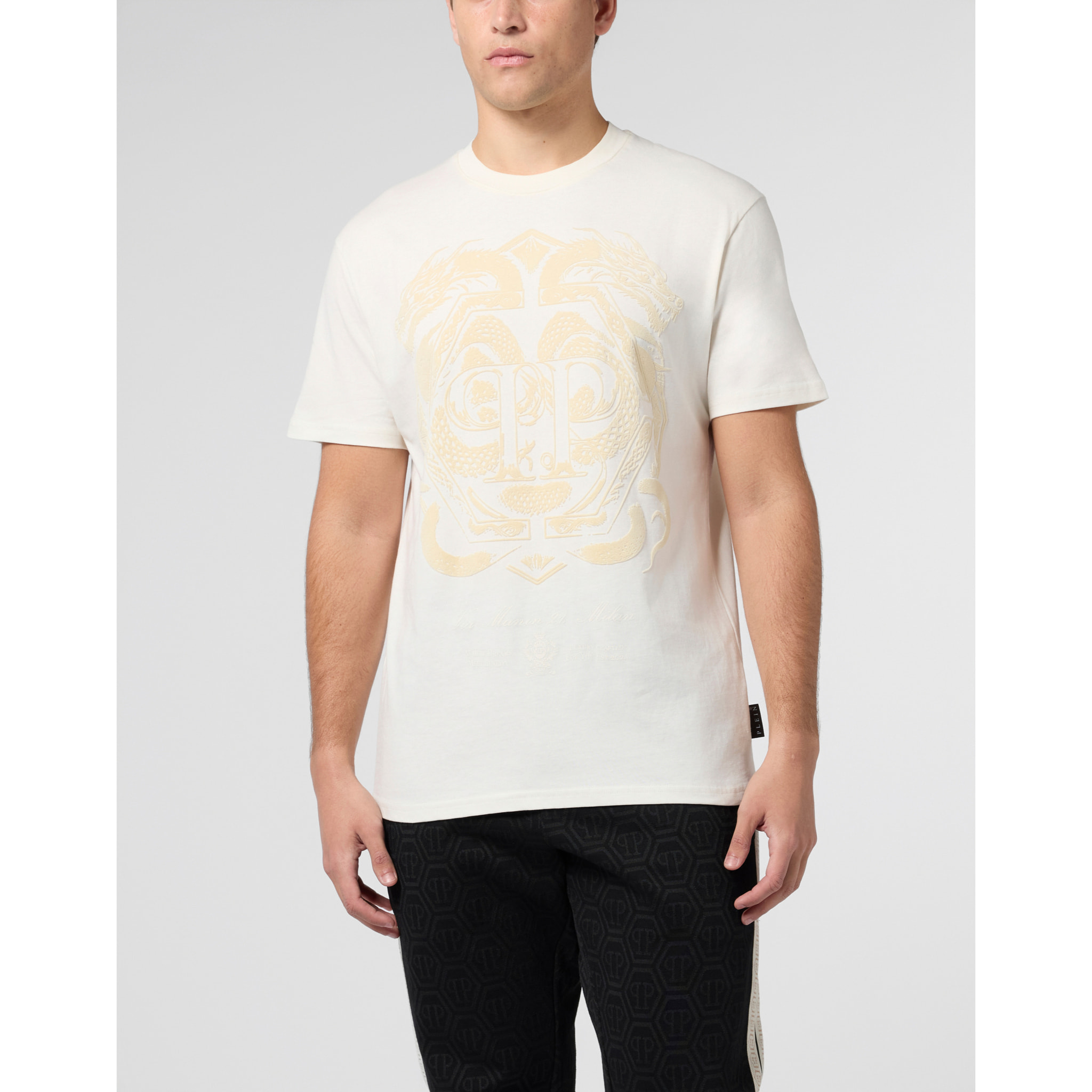 PHILIPP PLEIN Printed Round Neck T-Shirt Dragon