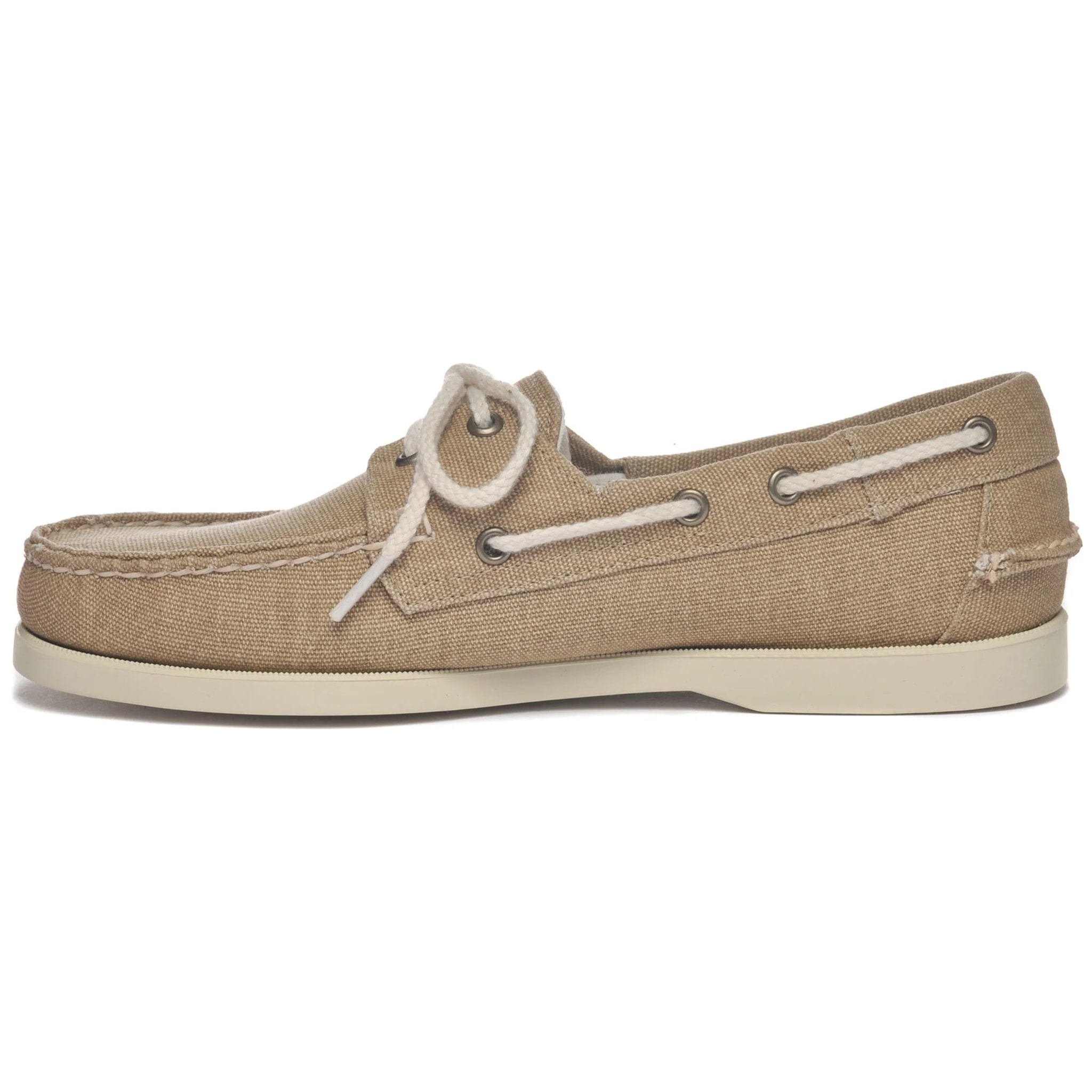 Docksides Sebago Uomo Beige PORTLAND WASHED CANVAS