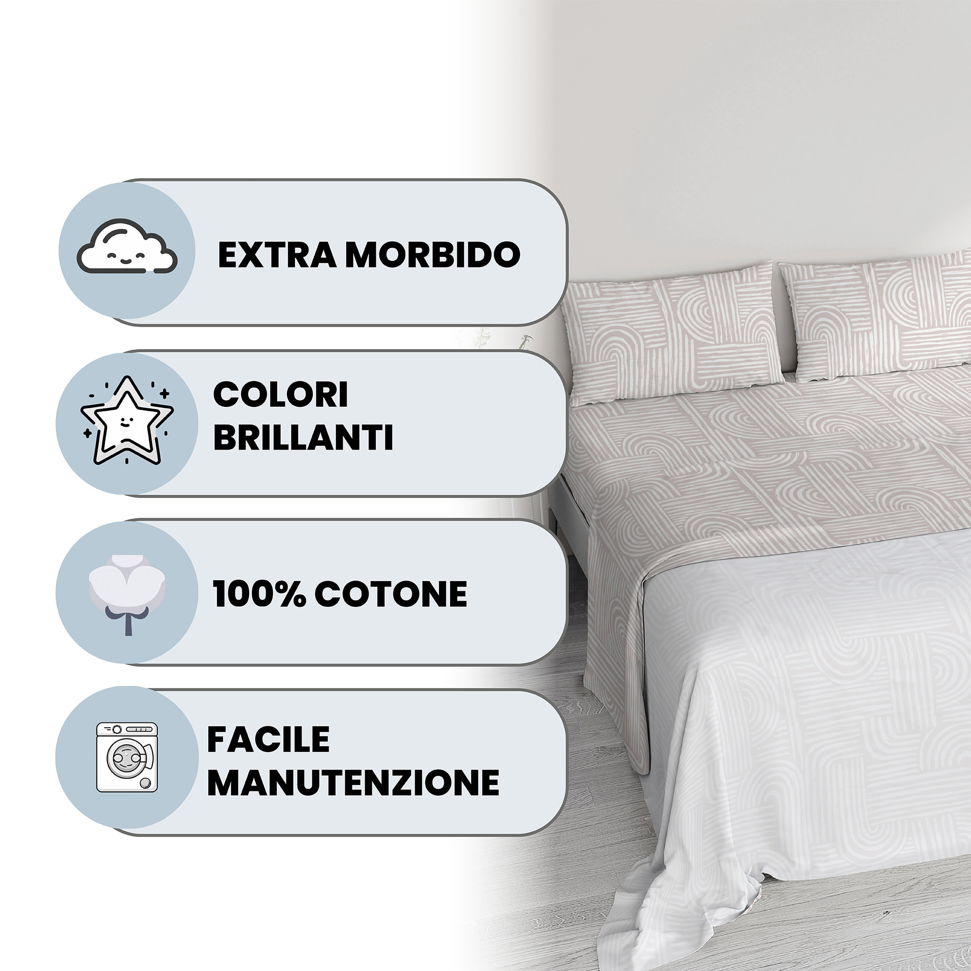 COMPLETO LETTO IDA 100% Cotone