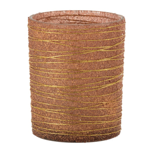 J-Line photophore Lignes Paillettes - verre - or - large - 2 pcs