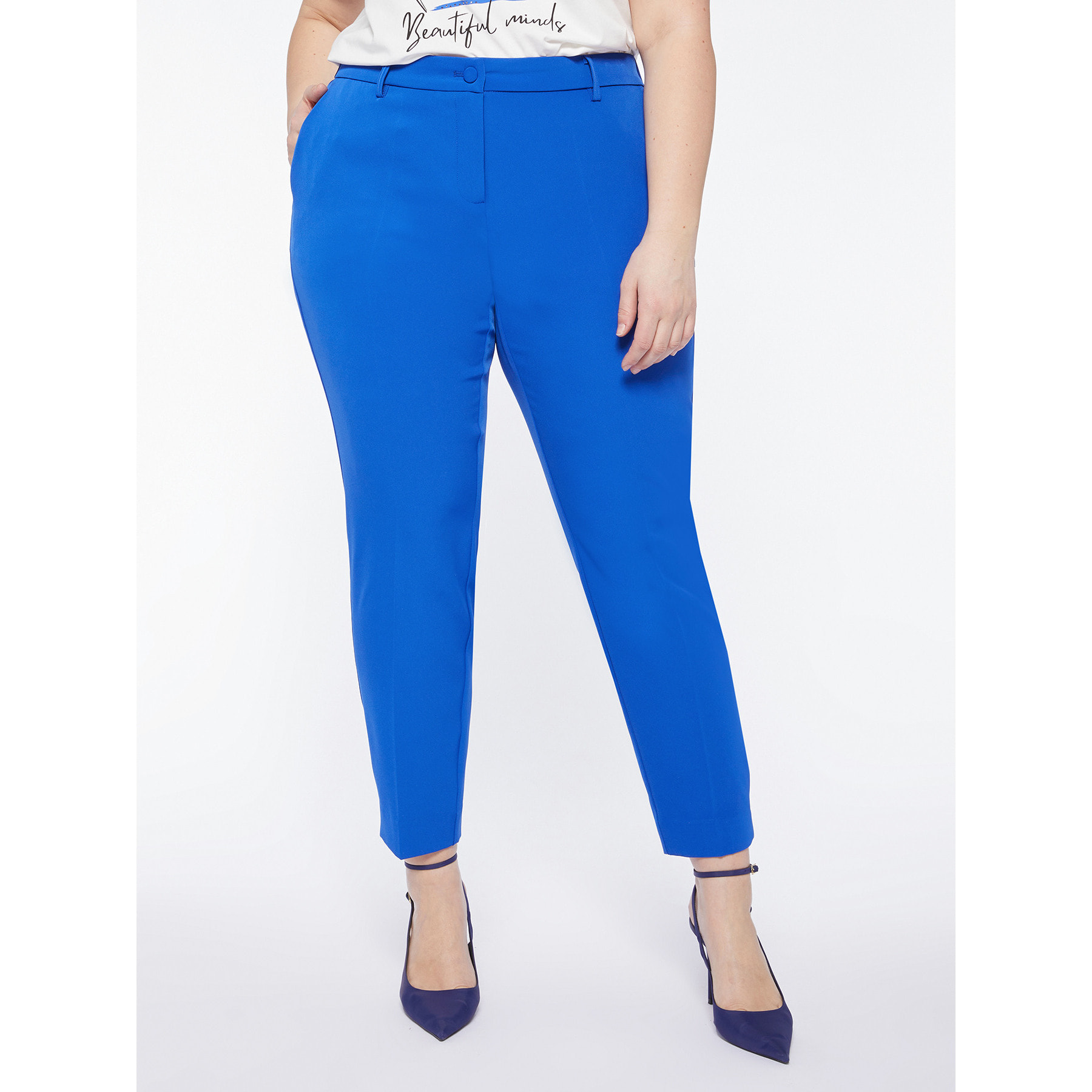 Fiorella Rubino - Pantalón en tejido fluido - Azul aciano