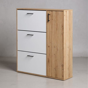 Zapatero Leia Blanco Artik (Blanco Mate) - Roble Nodi