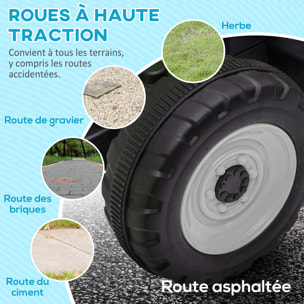 Tracteur électrique avec remorque amovible, voiture électrique enfants de 3 à 6 ans avec télécommande MP3 musique affichage lumières et ceinture de sécurité, 12V 3-6 km/h, vert