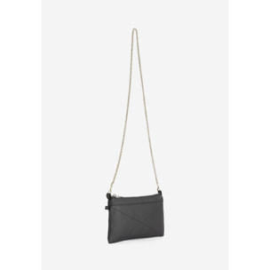 Borsa clutch in similpelle con tracolla in metallo